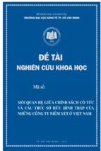 Mqh giữa chính sách cổ tức và cấu trúc sở hữu hình tháp đối với công ty niêm yết trên thị trường