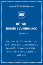 Mối quan hệ giữa độ nhạy cảm của lượng tiền mặt nắm giữ và dòng tiền của dn   bằng chứng thực nghiệm vn