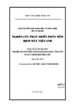 Nghiên cứu phát triển phần mềm dịch máy anh   việt