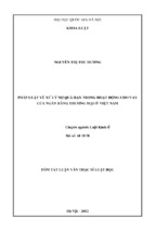 Pháp luật về xử lý nợ quá hạn trong hoạt động cho vay của ngân hàng thƣơng mại ở việt nam luận văn ths luật