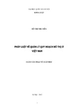 Pháp luật về quản lý quy hoạch đô thị ở việt nam luận văn ths luật