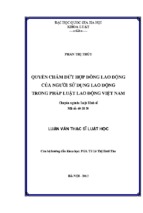 Quyền chấm dứt hợp đồng lao động của người sử dụng lao động trong pháp luật lao động việt nam luận văn ths luật