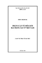 Pháp luật về môi giới bất động sản ở việt nam luận văn ths luật