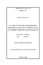 So sánh các chế tài do vi phạm hợp đồng theo pháp luật việt nam và theo bộ nguyên tắc unidroit về hợp đồng thƣơng mại quốc tế luận văn ths luật