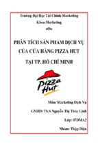 Phân tích sản phẩm dịch vụ của cửa hàng pizza hut tại tp. hồ chí minh