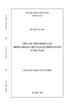 Thừa kế theo pháp luật trong hoàng việt luật lệ thời nguyễn ở việt nam luận văn ths luật