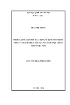 Pháp luật về giám sát hoạt động sử dụng vốn trong công ty trách nhiệm hữu hạn nhà nƣớc một thành viên ở việt nam luận văn ths luật