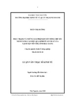 Luận văn thạc sĩ kinh tế thực trạng và những giải pháp khuyến nông chủ yếu nhằm nâng cao hiệu quả kinh tế sản xuất lúa tại huyện yên thế, tỉnh bắc giang