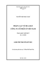 Pháp luật về mua bán công ty cổ phần ở việt nam