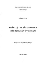 Pháp luật về sàn giao dịch bất động sản ở việt nam  luận văn ths luật