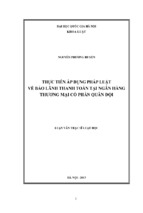 Thực tiễn áp dụng pháp luật về bảo lãnh thanh toán tại ngân hàng thƣơng mại cổ phần quân đội luận văn ths luật