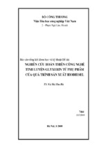 Nghiên cứu hoàn thiện công nghệ tinh luyện glyxerin từ phụ phẩm của quá trình sản xuất biadiesel