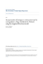 An examination of emergency contraception use by undergraduate college students in the midwest using the integrated behavioral model