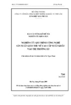 Nghiên cứu qui trình công nghệ sản xuất giày thu nữ cao cấp xuất khẩu vào thị trường eu