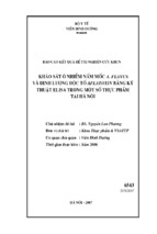 Khảo sát ô nhiễm nấm mốc a.flaws và định lượng độc tồ aflatoxin bằng kỹ thuật elisa trong một số thực phẩm tại hà nội