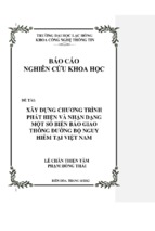 Xây dựng chương trình phát hiện và nhận dạng một số biển báo giao thông đường bộ nguy hiểm tại việt nam