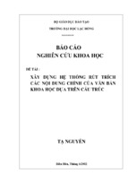 Xây dựng hệ thống rút trích các nội dung chính của văn bản khoa học dựa trên cấu trúc