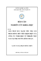 Giải pháp đẩy mạnh tiêu thụ sản phẩm bóng đèn tiết kiệm điện của công ty tnhh điện tử philips việt nam tại thị trường bình thuận