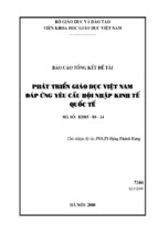 Phát triển giáo dục việt nam đáp ứng yêu cầu hội nhập kinh tế quốc tế