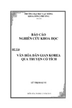 Văn hóa dân gian korea qua truyện cổ tích