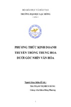 Phương thức kinh doanh truyền thống trung hoa dưới góc nhìn văn hóa