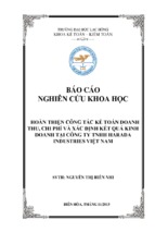 Hoàn thiện công tác kế toán doanh thu chi phí và xác định kết quả kinh doanh tại công ty tnhh harada industries việt nam