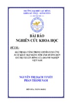 Giá trị gia tăng trong chuỗi cung ứng xuất khẩu mặt hàng tôm ảnh hưởng đến giá trị tài sản ròng của doanh nghiệp việt nam