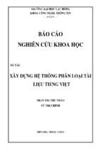 Xây dựng hệ thống phân loại tài liệu tiếng việt