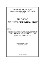 Nghiên cứu chế tạo và khảo sát các tính chất đặc trưng của vật liệu nano kim loại platin