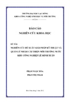 Nghiên cứu đề xuất giải pháp kỹ thuật và quản lý nhằm cải thiện hệ thống thoát nước khu công nghiệp lê minh xuân