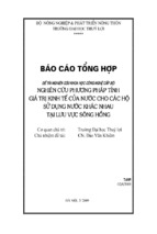 Nghiên cứu phương pháp tính giá trị kinh tế của nước cho các hộ sử dụng nước khác nhau tại lưu vực sông hồng