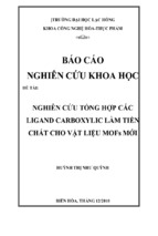 Nghiên cứu tổng hợp các ligand carboxylic làm tiền chất cho vật liệu mofs mới