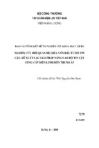 Nghiên cứu mối quan hệ giữa vốn đầu tư   độ tin cậy, đề xuất các giải pháp nâng cao độ tin cậy cung cấp điện lưới trung áp