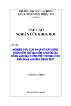 Nghiên cứu giải pháp và xây dựng phần mềm thử nghiệm chuyển các dòng văn bản tiếng việt trong hình ảnh sang văn bản dạng text