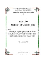 Chế tạo vật liệu xúc tác điện hóa nano ptcarbon ứng dụng cho pin nhiên liệu methanol trực tiếp