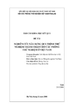 Nghiên cứu xây dựng quy trình thử nghiệm thành thạo cho các phòng thí nghiệm ở việt nam