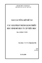 Các giải pháp nhằm giảm thiểu học sinh bỏ học ở cấp tiểu học