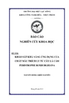 Khảo sát khả năng ứng dụng của chất màu trích ly từ cây lá cẩm peristrophe roxburghiana