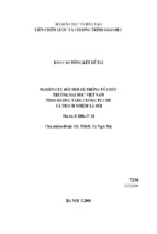 Nghiên cứu đổi mới hệ thống tổ chức trường đại học việt nam theo hướng tăng cường tự chủ và trách nhiệm xã hội