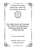 Hoàn thiện công tác kế toán doanh thu chi phí và xác định kết quả kinh doanh tại doanh nghiệp tư nhân thùy linh