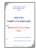 Khảo sát từ láy tiếng hàn