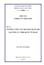 Tổ chức công tác kế toán quản trị tại công ty tnhh quốc tế bogo