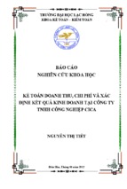 Kế toán doanh thu chi phí và xác định kết quả kinh doanh tại công ty tnhh công nghiệp cica