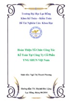 Hoàn thiện tổ chức công tác kế toán tại công ty cổ phần yng shun việt nam