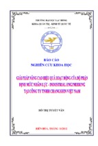 Một số giải pháp nâng cao hiệu quả hoạt động của bộ phận định mức nhân lực   industrial engineering tại công ty tnhh changshin việt nam