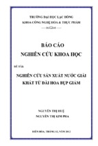 Nghiên cứu sản xuất nước giải khát từ đài hoa bụp giấm