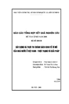 Xây dựng và thực thi chính sách kinh tế vĩ mô của nhà nước ở việt nam. thực trạng và giải pháp