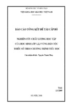 Nghiên cứu chất lượng học tập của học sinh lớp 1, 2, 3 vùng dân tọc thiểu số theo chuơng trình tiểu học