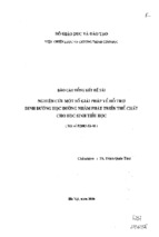 Nghiên cứu một số giải pháp về hỗ trợ dinh dưỡng học đường nhằm phát triển thể chất cho học sinh tiểu học