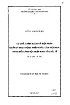 Cơ chế chính sách và biện pháp quản lý hoạt động nhập khẩu của việt nam trong bối cảnh hội nhập kinh tế quốc tế